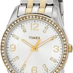 COPY - Timex Silver/Gold & Swarovski Crystal Watch